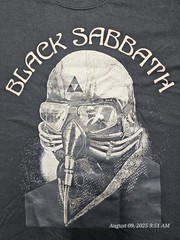Black Sabbath Rock Band Asian Size XL Shirt Black Front And Back Print