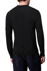 RAG & BONE Men’s Long Sleeve Classic Flame Henley T-Shirt, Jet Black, Size XL