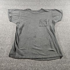 Men’s Gray Pocket T-Shirt Soft Cotton Basic Solid Tee Size Small Selvedge 70s