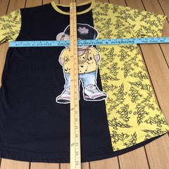 Bailey Apparel Hustle Fresh T Shirt Adult M Teddy Bear Short Sleeve Black Yellow