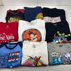 Wholesale Lot of 29 Cartoon/Anime Grahpic Long/Short Sleeve Shirts Sizes in Desc