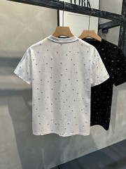 Sparkly Star Sequin Men’s Short Sleeve T-Shirt Casual Cotton Blend Crew Neck Tee