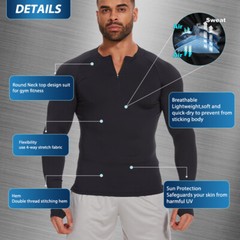 Men Compression Shirt Long Sleeve Athletic Fitness Quick-drying Breathable Tops