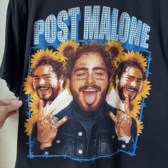 Post Malone T-Shirt Unisex XL Black Sunflower Posty Double Sided RARE The Roxx