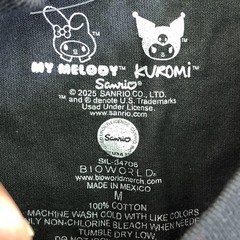 My Melody Kuromi Bioworld Shirt Mens Medium Black Sanrio Graphic Tee Tagless