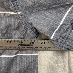 Modern Culture Mens Short Sleeve Button-Up Shirt Gray White Stripe Size L Casual