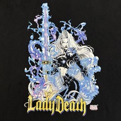 VTG 90s Lady Death Chaos Comics Anime Fashion Victim Black XL Shirt Mike Deodato