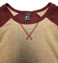 New FUNDAMENTAL COAST Long Sleeve REVERSIBLE Raglan Shirt 2XL XX-LARGE Brown Red