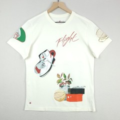 Jordan Flight World Tour Shirt Mens Medium Ivory Cotton Artist Series Basketball