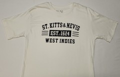 Sea Man ST. KITTS & NEVIS WEST INDIES White T-shirt Size M Combed Cotton