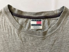 Tommy Hilfiger TH Crew Neck Tee T-shirt Short Sleeve Top Gray Men Medium M