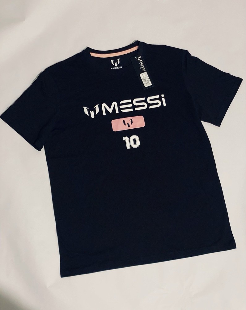 Messi Collection Black T-shirt with White & Pink Graphic. Size L. Brand New NWT