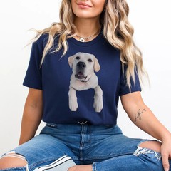 Custom Photo Dog Comfort Tee Personalized Pet Picture Shirt Gift