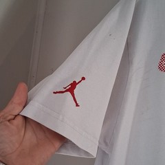 Jordan Jumpman White/Red Graphic Logo Tee M Regular Fit Short Sleeve Crew Cotton