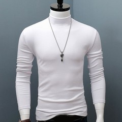 Men High Collar Turtle Neck Shirt Tops Long Sleeve Stretch Jumper Pullover Tee=M