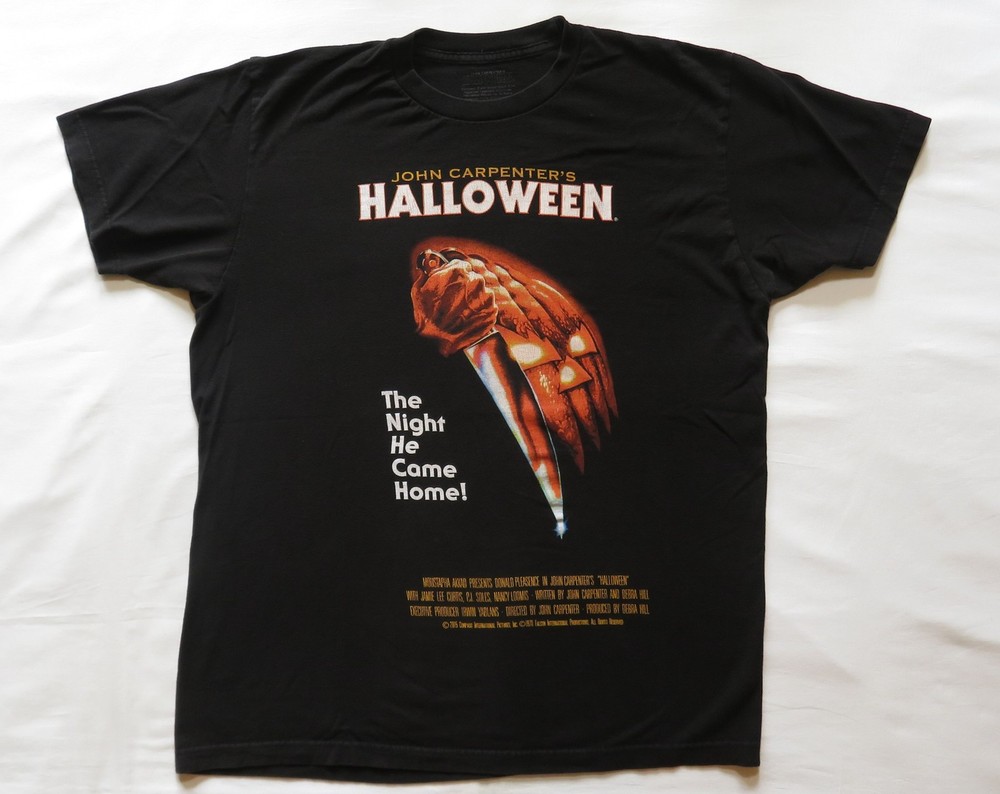 John Carpenter’s Halloween T Shirt 2015 Version Classic Logo Slasher Horror L