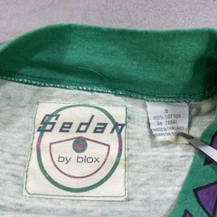 Vintage Sedan by Blox T Shirt Mens Small Green 90s Geometric Aztec Pattern Tee