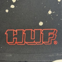 HUF x Marvel Venom vs Spiderman Men T-Shirt XL ‘Venom is Back Black’ Bleach Wash