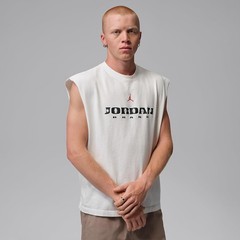 Jordan Brooklyn Men’s Sleeveless Muscle Top (Sail/Gym Red) – Sail/Gym Red – M