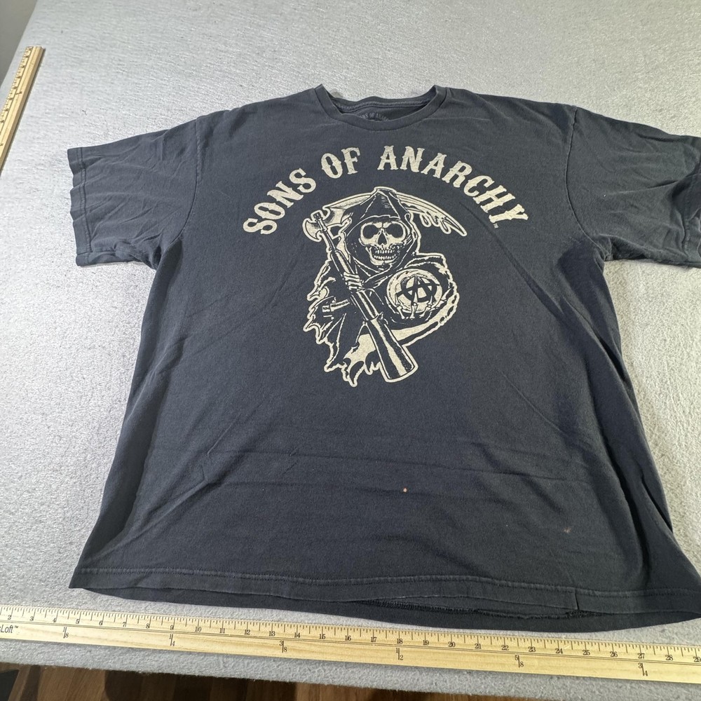 Sons of Anarchy Shirt Mens 2XL Black Reaper Crewneck Tee FX TV Show Graphic