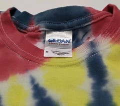 New Tie Dye Men’s T-Shirt Red Yellow Adult Medium Multicolor Summer Spiral