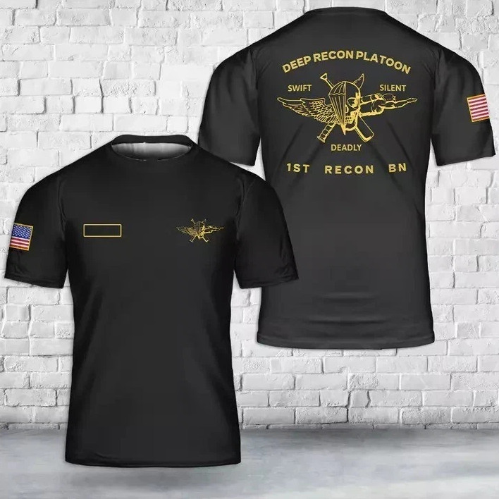 USMC 1st Recon BN Deep Recon Platoon T Shirt Personalized Custom Name Tee