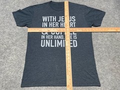 With Jesus in her Heart & Coffee In her hand Unlimited Womes XL CityChurch Shirt
