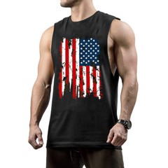 Men’s Bodybuilding American Flag Tank Top Sleeveless Shirt sport fitness New