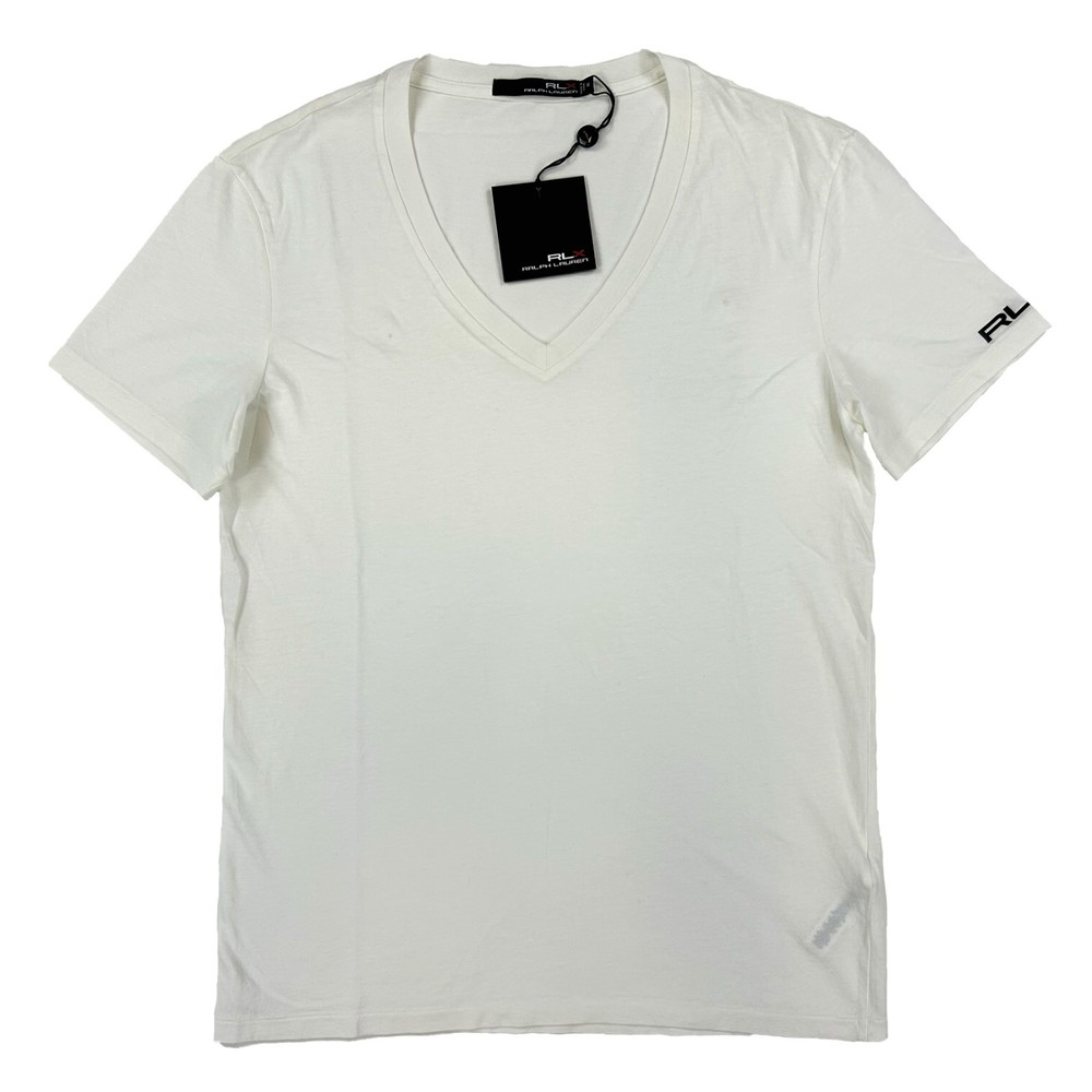 *MINOR DEFECT* RLX by Ralph Lauren Men’s V-Neck T-Shirt – White – Size: Medium