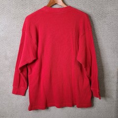 Big Easy Shirt Mens 3XL Red Thermal Waffle Knit Cotton Long Sleeve Crew Neck