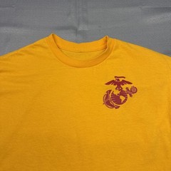 Vintage Mens US Marine Corps Graphic Logo T Shirt Sz S Yellow