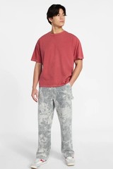 No Boundaries MEN’S SIZE 2XL Oversized Boxy Tee in Red Dahlia Cotton Shirt, NWOT