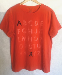 ARMANI EXCHANGE A|X Size XL Slim Red Alphabet Logo Block Print Soft T-Shirt