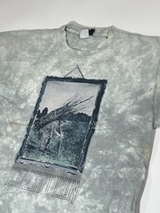 VTG Liquid Blue Led Zeppelin Man With Sticks Album Cover T-Shirt Size Medium USA