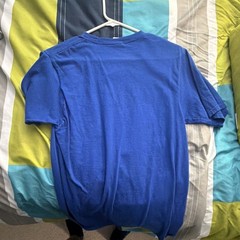 Men’s Blue Cotton Graphic Tee “I Stand For The Flag Kneel For The Cross” S