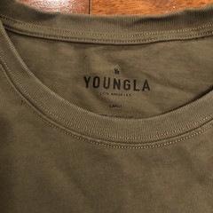 YoungLA Mens Oversized Gym T-Shirt Mens Large Brown Cotton Logo