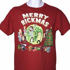NWT Ripple Junction Adult Swim Rick and Morty Holiday Christmas Tee T-Shirt S