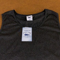 Spicy Tuna Mens Size Medium Charcoal Heather UPF 40+ Breathable Tank Top NWT