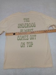 DISNEY MENS SMALL GOOFY “THE UNDERDOG ALWAYS COMES OUT ON TOP” T-SHIRT