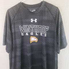 Under Armour Men’s XL Black Geometric Winthrop Eagles Tee New