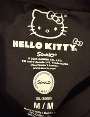 Sanrio Hello Kitty Men’s Black Cotton Blend Graphic Crew Neck T-Shirt Size M