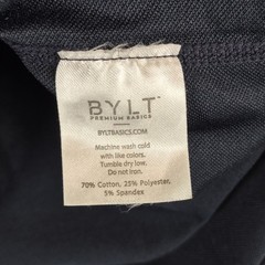 BYLT Wide Neck Lux Tee Shirt Mens Large Navy Blue Short Sleeve