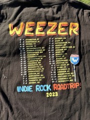 Weezer Indie Rock Roadtrip 2023 Tour Graphic Band T-Shirt XL Black Double Sided