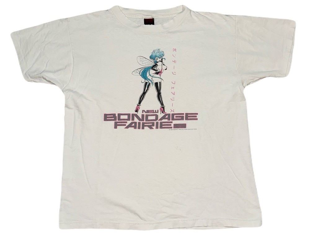 Rare Vintage 90s Fashion Victim Bond*ge Fairies Promo Anime Graphic BDSM Shirt L