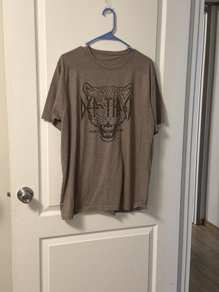 Death Wish Coffee Co. Leopard Graphic T-Shirt Brown
