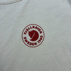 NWT Fjallraven Short Sleeve Shirt Logo Mens XXL Organic Cotton Chalk White Beige