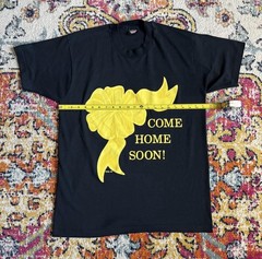 Screen Stars Best XL Black Graphic Tee Yellow Ribbon Come Home Soon Made USA