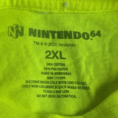 Nintendo 64 Men’s 2XL Yellow Logo Graphic Crew Neck Short Sleeve T-Shirt