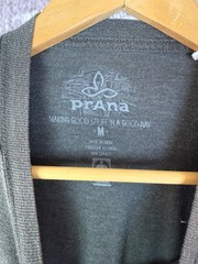 Prana T-Shirt Mens M Beer Belly Organic Cotton Journeyman Heater Gray Camp Hike