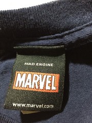 Mad Engine Marvel Shirt Men XL Navy Blue Red Logo Short Sleeve Captain America